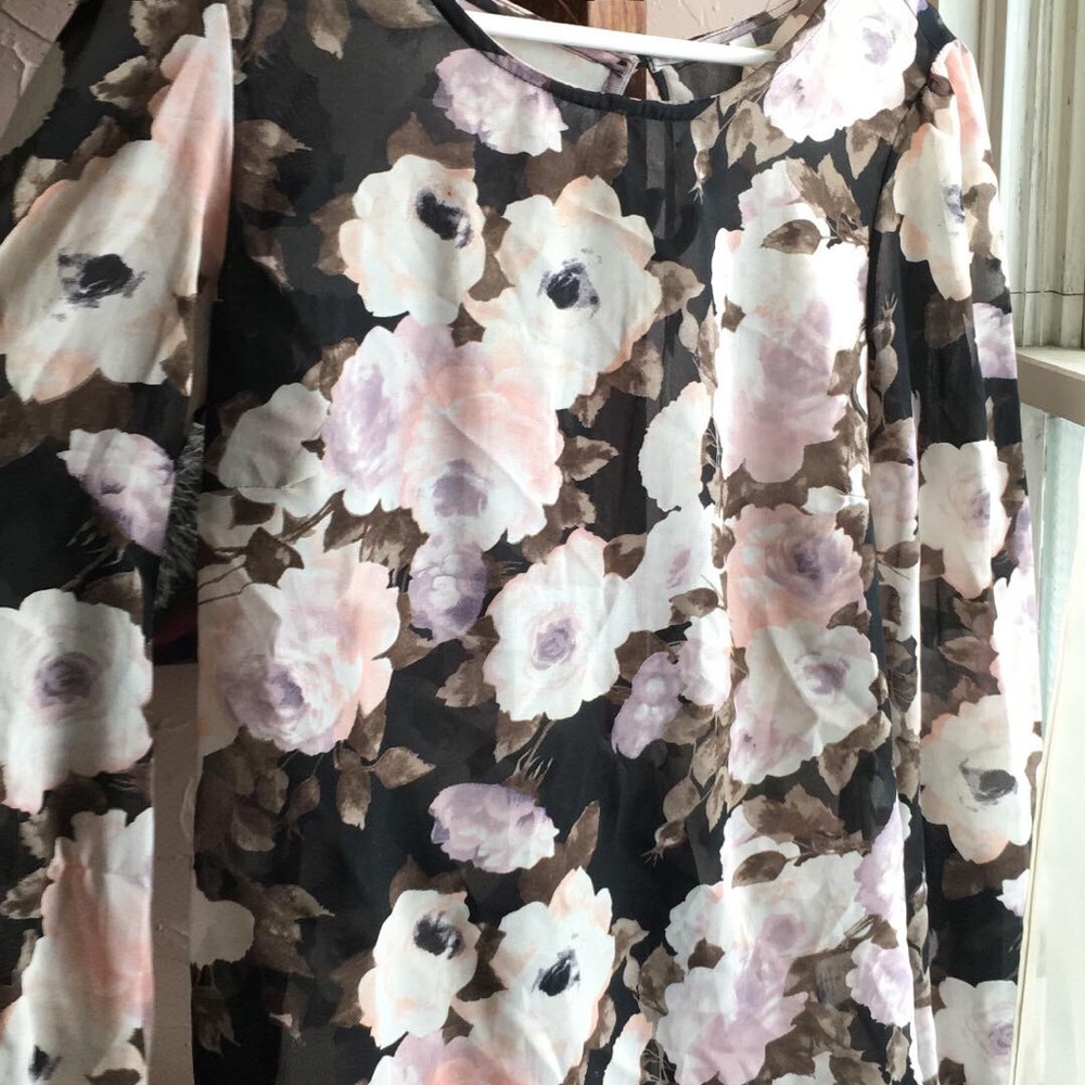 Sheer floral blouse